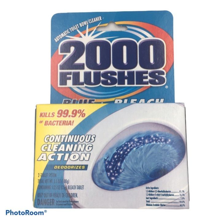 2000 FLUSHES Automatic Toilet Bowl Cleaner BLUE plus BLEACH / BLUE plus
