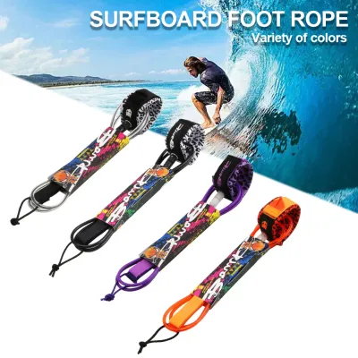 สายจูง Surf Surf สายรัดขา BC 6-12ฟุตสายจูงกระดานโต้คลื่นกระดานโต้คลื่นที่พองได้ TPU 7มม. TPU ลองบอร์ดสร้อยข้อเท้า
