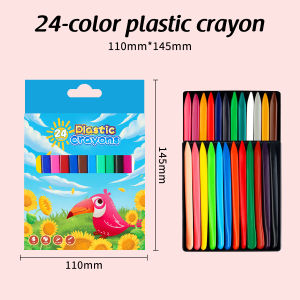 Triangle Plastic Crayons for Kids Non-Toxic Not Dirty Hand Coloring Set Washable Painting Pens Art Coloring Set for Toddlers Babies 6/12/24/36 Colors Art Supplies for Kids Christmas Birthday Gift