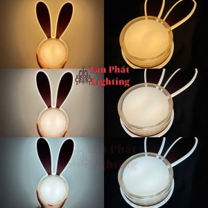 Đèn treo tường Mặt Thỏ Tai Hồng trang trí phòng ngủ cho bé Led 3 màu 8W 220V V8208 Tân Phát