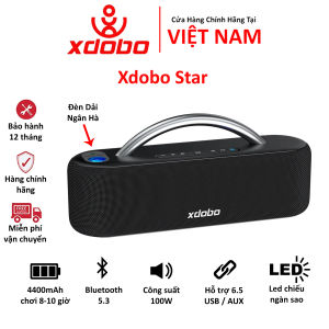 Loa Bluetooth 5.3 XDOBO STAR Công Suất 100W Chống Nước IPX 7 Hỗ Trợ Thẻ TF USB AUX Kết Nối 2 Loa TWS - Chính Hãng bảo hành 12 tháng