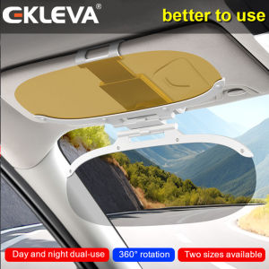 EKLEVA UV Fold Flip Down Clear View Car Sun Visor Anti-glare Film Rear View Anti Sunlight Dazzling Anti GlareCar Sun Visor Night Mirror