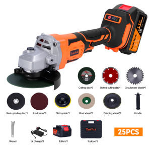 TASKTOOL Cordless Angle Grinder 4Inch US Plug Lithium-lon 21V Electric Brushless Cutting Machine