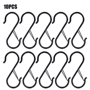10 Chiếc Móc Treo Kim Loại Hình Chữ S Móc Chống Gió Thiết Kế Khóa An Toàn Móc Treo Chịu Lực Tốt Móc Để Đựng Đồ Nhà Bếp