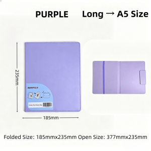 Long to A5 Portable Clip Board Leather Folding folder Paper Storage Foldable Folder For Office