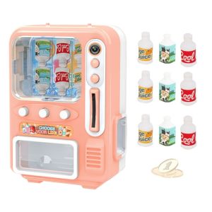 DADOMYD Multi-Functional Drink Vending Machine Toy Mini Automatic Coin-Operated Doll House Furniture Decor Gifts Drinks Prop Vending Machine Toys