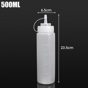 1000/500/240ml Large Size Kitchen Seasoning Dispenser / Plastic Pointed Mouth Squeeze Bottle / Dustproof Sauce Bottle Kitchen Utensils