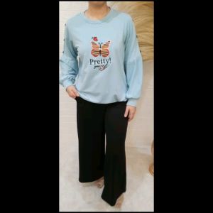 ATASAN WANITA TANGAN BALON PUFF KANCING BAHU LENGAN PANJANG BAHAN BABYTERRY