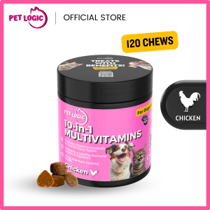 Pet Logic 10-in-1 Multivitamins 240g Dog & Cat Treats Supplement Snack : Dog Probiotics Dog Multivitamins Dog Supplements Appetite Booster for Dogs Puppy Food Adult Dog Food for Pro Immune System