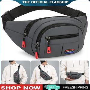 [HOSHIN] Men Women Fanny Pack with 4-Zipper Pockets Belt Bag with Adjustable Strap Fashion Waist Pack for Travel Hiking Running