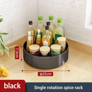 Seasoning rack rotating seasoning rack kitchen countertop rack black mesh circular countertop seasoning rack multi-level optional storage rack convenient storage and access seasoning rack rotating kitchen rack rotating kitchen rack kitchen seasoning rack