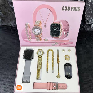 【Restock】XIAOM1 A58plus lady Smart Watch 6 IN 1 women Health Monitoring Bluetooth Calling Watch Quartz Diamond Jewelry Set For Android IOS