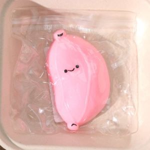 WARM Soft Simulation Banana Squeeze Toy Lovely Pink Super Elastic Fruit Toys Random Deformation Toy Elastic Slow Rebound Fruit Toy Children