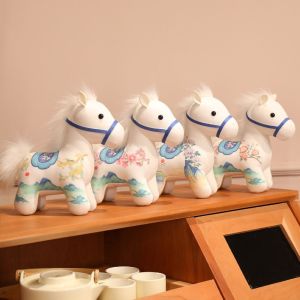 DUENDE Chinese Style Cartoon Steed Doll PP Cotton Soft Plush Horse Doll Pendant Plush Horse Keychain Collection Zodiac Pony Figurine Chinese New Year Gift