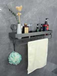 AE Suction cup shelf for bathroom washbasin toilet no-drill wall-mounted elevated storage rack