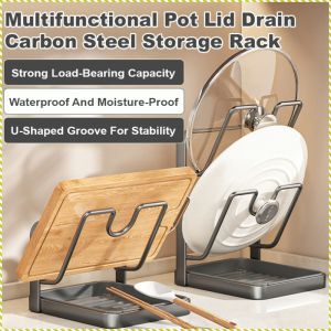 Pot Lid Holder Beautiful and Durable Large Capacity Chopping Board Multi-purpose Adjustable