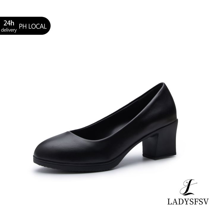 LADYSFSV Korean inch Heels for Women Fashion Black Formal Office School  Shoes Block Heels Lazada PH