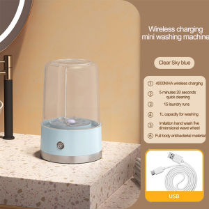 1L Mini Rechargeable Washing Machine Underwear Travel Portable Small Socks Washing Machine Dehydratable Portable Laundry Bucket