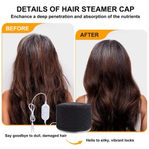 Hair Steamer Cap for Deep Conditioning - Electric Heating Cap with 3 Temperature Gears Adjustable Fit for Hot Oil & Hair Treatment at Home (US Plug 110V)