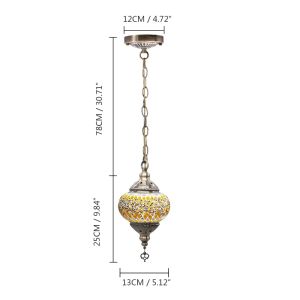 Đèn Treo Thổ Nhĩ Kỳ Thủ Công Trang Trí Phong Cách Địa Trung Hải Đèn Treo Khảm Bóng Thủy Tinh Cho Quán Bar Quán Cà Phê E14