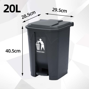 Heavy Duty Plastic Trash Bin 20L 30L 50L 80L 100L with Step Foot Pedal Kitchen Garbage Trash Can Res