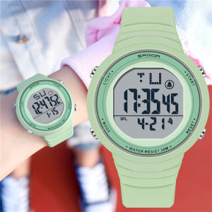 SANDA Women Digital Watch Fashion Brand Dress Bracelet Luxury Electronic Watches Stopwatch Luminous Clock Womens Wristwatch
