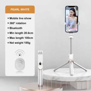 4 in 1 100CM Selfie Stick for Android/Huawei with bluetooth remote Dual Led lights fit for all phones Foldable Handheld Monopod Shutter Remote Extendable Mini Tripod USB Rechargeable