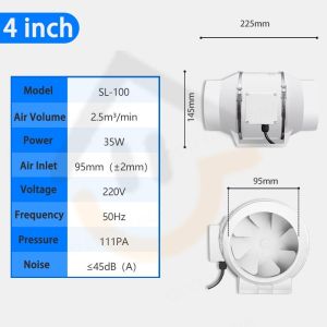 4Inch Exhaust Fan Dinding / Kipas Exhaust Ventilasi Dinding / Booster Fan / Wall Duct Fan