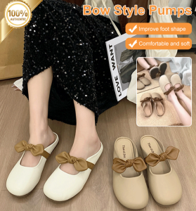 Women Flat Half Slippers Outer Single Shoes Bow