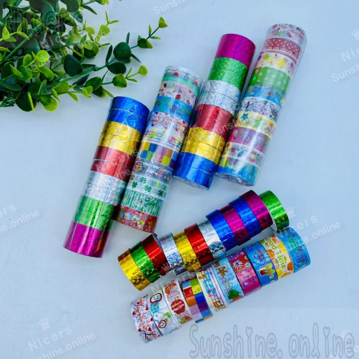 2m laser tape Assoted design tape sticker DIY decoration tape | Lazada PH