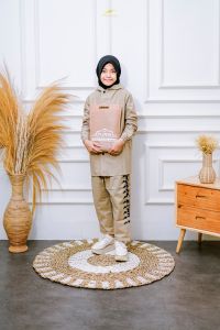 FLORYN Jas Hujan Raincoat Mantel Bahan Elastis Anti Rembes maroon Anak Anak