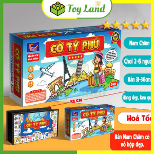 [Foxi] Cờ Tỷ Phú 42cm Có Nam Châm Chủ Đề Thế Giới Size Khổng Lồ Cờ Tỉ Phú Đồ Chơi Trí Tuệ Trẻ Em