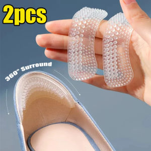 2pcs Heel Liner Silicone Pad Anti-Slip Cushion Inserts Pads Foot Heel Care Protector Pain Relief Massage Loose Shoe