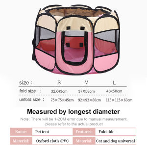 MEOWWOW Kandang Lipat Tenda Hewan Peliharaan kucing Pagar Tenda Lipat Portabel Dengan 6 Panel Untuk Kucing Anjing Portable tenda kucing lipat