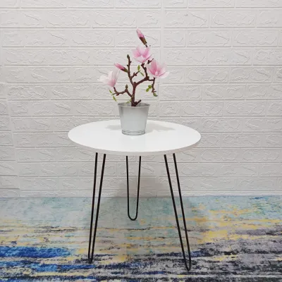 Meja Bulat Kaki Besi Meja Teras Meja Tamu Minimalis Meja Jepang Meja Besi Meuble Round Coffee Table Meuble mdf/mulitplex lapis hpl/takosit meja minimalis kerajinan meuble dan rotan