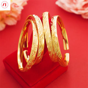 XT đồ trang sức Hàn Quốc 24K Vòng tay hở người phụ nữ đầy sao mưa sao băng 916 mạ vàng ban đầu