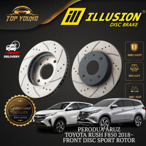 PERODUA ARUZ / TOYOTA RUSH F850 2018~  FRONT ( DEPAN ) DISC ROTOR SPORT SLOTTED & DRILLED ANTI RUSTING ILLUSION