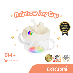 COCONI Rainbow Joy Cup | Gelas Cangkir dengan Sedotan Anak Bayi Tritan BPA FREE FOOD GRADE