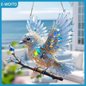 【E-WOITD】 New Acrylic Bird Home Decoration Pendant Living Room Balcony Courtyard Hanging Pendant Birthday And Holiday Decoration Gifts