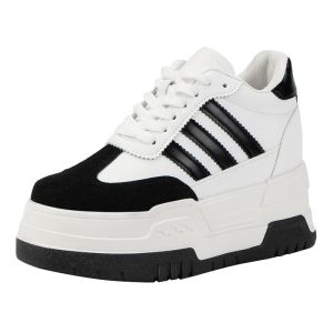 Mùa Xuân Mẫu Mới Đế Dày 12 Giày Thể Thao Dễ Phối Cho Người Nhỏ Tăng Chiều Cao Trong Cm Giày Nữ Ba Thanh Thoáng Khí Thắt Dây