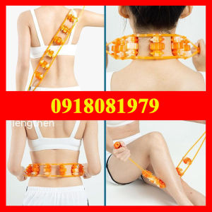 Dụng cụ con lăn cầm tay) Dây lăn Massage cổ vai gáy massage lưng bụng toàn thân massage cột sống cổ chân đùi