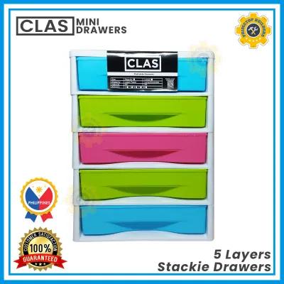 Clas Stackie Drawers 5 Layer / OFFICE DRAWERS Organizer Medium Size (Pastel) PRIMETOP BUILDERS