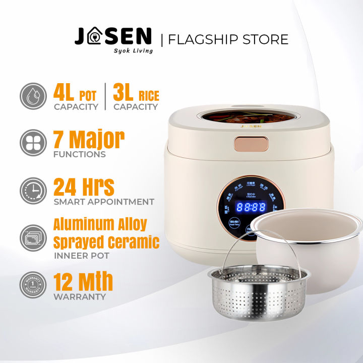 JOSEN 7 IN 1 4L Visible Desugar Rice Cooker Low Sugar Rice Cooker Smart