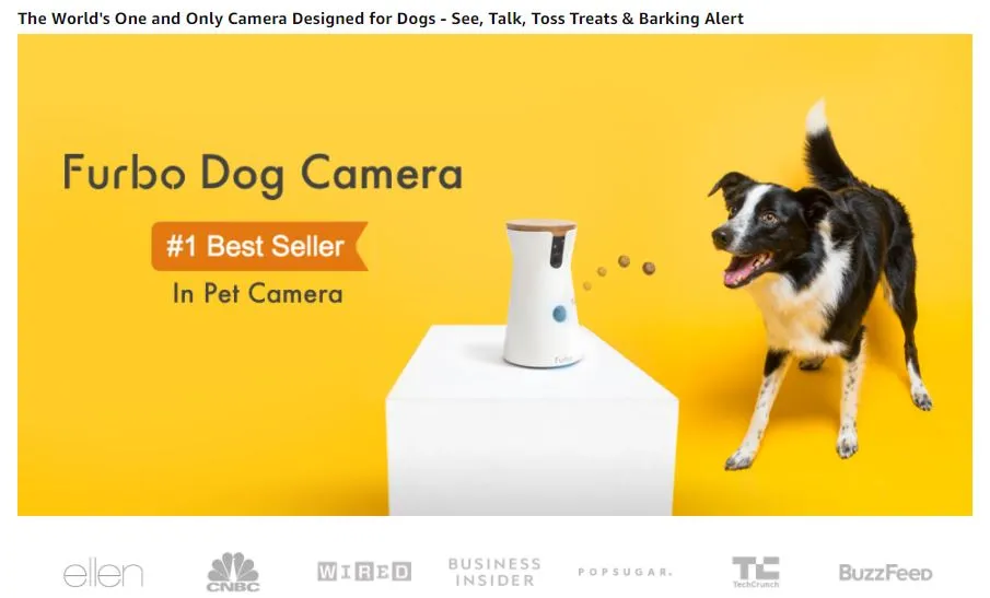 Furbo Dog Camera Treat Tossing Full HD Wifi Pet Camera and 2 Way Audio Designed for Dogs Compatible with Alexa As Seen On Ellen Lazada .th