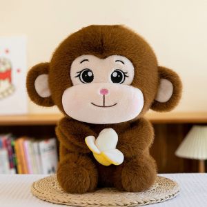 SRAITH PP Cotton Banana Monkey Plush Toy Fluffy Stuffed Monkey Stuffed Doll Kawaii Cute Banana Monkey Doll Kids Gift