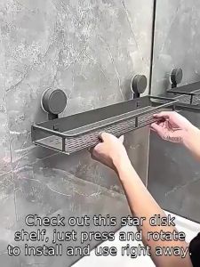 【No Drilling】Suction Cup Bathroom Rack Kitchen storage rack Bathroom Suction Cup Storage Rack Without Drilling