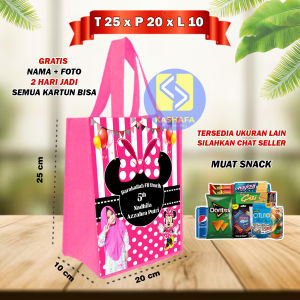 (65 PCS) TAS ULTAH CUSTOM PALING MURAH / GOODIE BAG CUSTOM PALING MURAH CUSTOM /  Tas souvenir ultah goodie bag ulang tahun murah tas muat snack ultah gratis nama dan foto tas ulang tahun anak termurah dan terlaris / Goodie bag ulang tahun muat snack