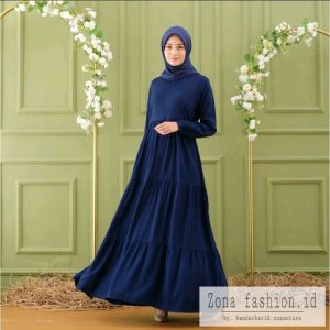 Gamis polos busui friendly bahan adem jatuh simple elegan modern remaja wanita terbaru gamis fashion gamis mewah