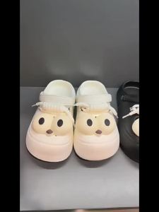 Breathable Non-Porous WomenS Summer Cute Big-Eyed Outdoor Thick-Soled Sandals Non-Slip Closed-Toe Slip-On Slippers CoupleS Style
