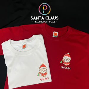 [Adult/Kid] Merry Christmas Santa Claus Cute T-shirt Baju Celebration Family Couple Party Gift(Custom Text/Name/Nama)